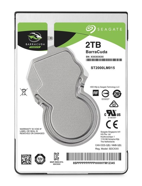 Dysk HDD Seagate Barracuda ST2000LM015 (2 TB ; 2.5"; 128 MB; 5400 obr/min) Dysk HDD Seagate Barracuda ST2000LM015 (2 TB ; 2.5"; 128 MB; 5400 obr/min)