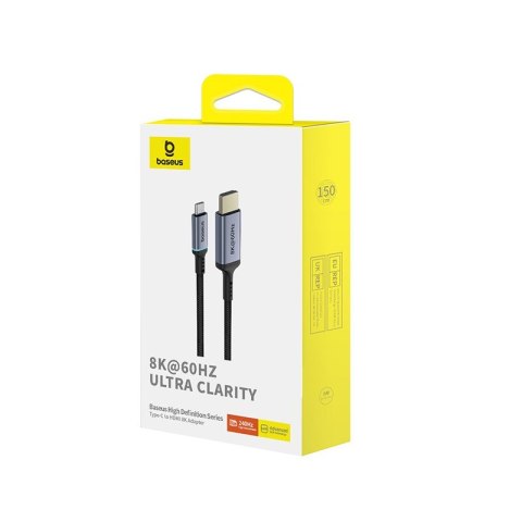 Kabel Baseus High Definition USB C-HDMI 8K 1,5m (czarny) Kabel Baseus High Definition USB C-HDMI 8K 1,5m (czarny)