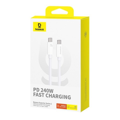 Kabel Baseus Superior Typ C-Typ C 240W 1m (biały) Kabel Baseus Superior Typ C-Typ C 240W 1m (biały)