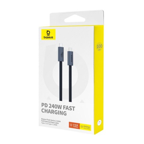 Kabel Baseus Typ C-Typ C 240W 1m (czarny) Kabel Baseus Typ C-Typ C 240W 1m (czarny)