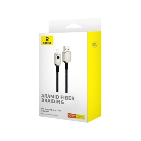Kabel Baseus Unbreakable USB-IP 2.4A 2m (biały) Kabel Baseus Unbreakable USB-IP 2.4A 2m (biały)