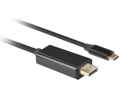 LANBERG KABEL USB-C(M)->DISPLAYPORT(M) 1M 4K 60HZ CZARNY CA-CMDP-10CU-0010-BK LANBERG KABEL USB-C(M)->DISPLAYPORT(M) 1M 4K 60HZ CZARNY CA-CMDP-10CU-0010-BK