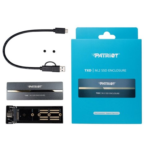 Patriot TXD obudowa USB3.2 do SSD M.2 NVMe 1.3, do 8TB - Aluminium Patriot TXD obudowa USB3.2 do SSD M.2 NVMe 1.3, do 8TB - Aluminium