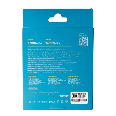 Patriot TXD obudowa USB3.2 do SSD M.2 NVMe 1.3, do 8TB - Aluminium Patriot TXD obudowa USB3.2 do SSD M.2 NVMe 1.3, do 8TB - Aluminium