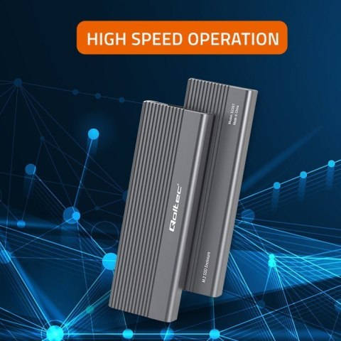 QOLTEC OBUDOWA NA DYSK SSD M.2 | SATA | NGFF | USB-C | SUPER SPEED | 2TB | SZARY QOLTEC OBUDOWA NA DYSK SSD M.2 | SATA | NGFF | USB-C | SUPER SPEED | 2TB | SZARY