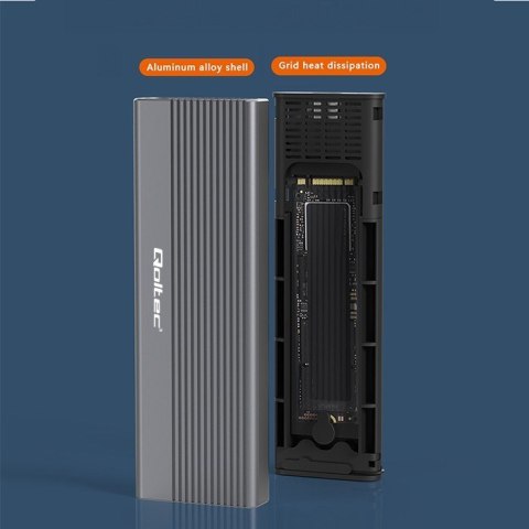 QOLTEC OBUDOWA NA DYSK SSD M.2 | SATA | NGFF | USB-C | SUPER SPEED | 2TB | SZARY QOLTEC OBUDOWA NA DYSK SSD M.2 | SATA | NGFF | USB-C | SUPER SPEED | 2TB | SZARY