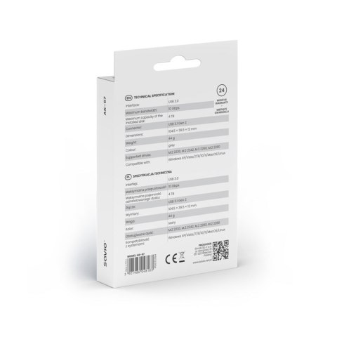 SAVIO OBUDOWA NA DYSK ZEWN. M.2 SSD NVME, USB, AK-67 SAVIO OBUDOWA NA DYSK ZEWN. M.2 SSD NVME, USB, AK-67