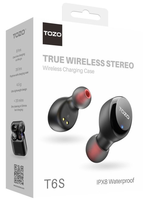 Słuchawki TWS TOZO T6S Black Słuchawki TWS TOZO T6S Black