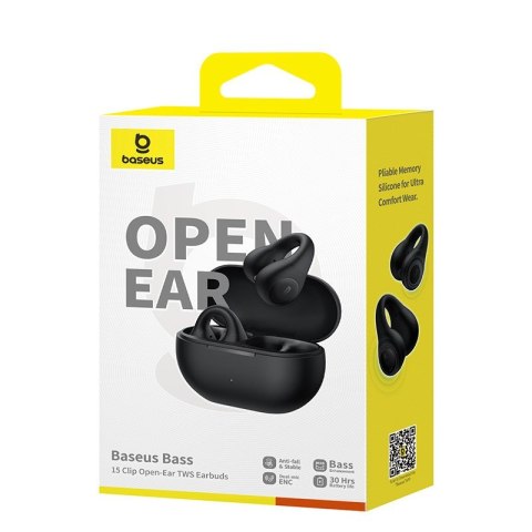 Słuchawki powietrzne Baseus 15 Clip Open-Ear czarny Słuchawki powietrzne Baseus 15 Clip Open-Ear czarny