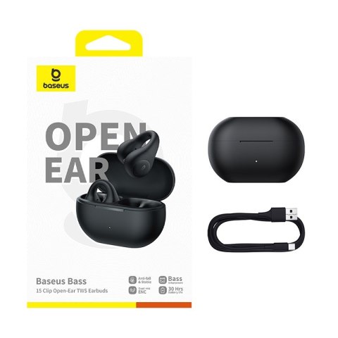 Słuchawki powietrzne Baseus 15 Clip Open-Ear czarny Słuchawki powietrzne Baseus 15 Clip Open-Ear czarny