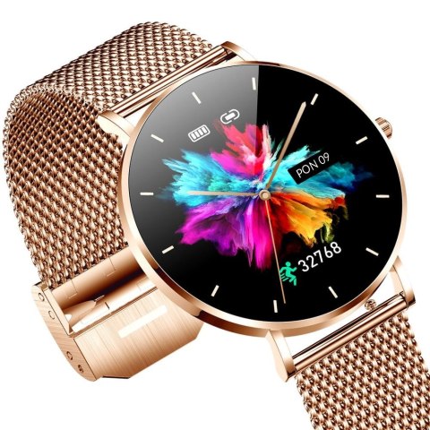 Smartwatch zegarek damski Manta Alexa złoty + różowy pasek Smartwatch zegarek damski Manta Alexa złoty + różowy pasek