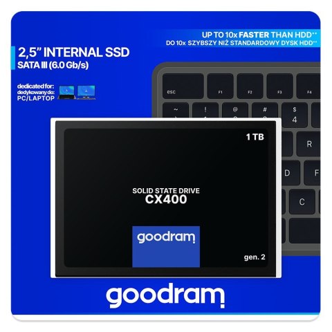 DYSK SSD GOODRAM CX400 Gen2 1TB SATA III 2,5 RETAIL DYSK SSD GOODRAM CX400 Gen2 1TB SATA III 2,5 RETAIL