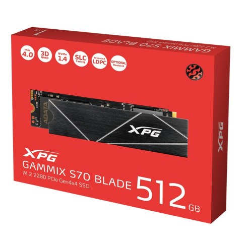 Dysk SSD ADATA XPG GAMMIX S70 BLADE 512GB M.2 2280 PCIe Gen3x4 Dysk SSD ADATA XPG GAMMIX S70 BLADE 512GB M.2 2280 PCIe Gen3x4