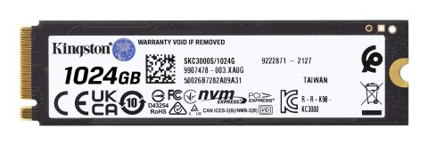 Dysk SSD Kingston KC3000 (1TB; M.2 2280; PCIe 4.0 x4 NVMe; SKC3000S/1024G) Dysk SSD Kingston KC3000 (1TB; M.2 2280; PCIe 4.0 x4 NVMe; SKC3000S/1024G)