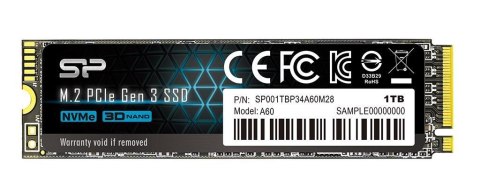 Dysk SSD Silicon Power A60 1TB M.2 PCIe NVMe Gen3x4 TLC 2200/1600 MB/s (SP001TBP34A60M28) Dysk SSD Silicon Power A60 1TB M.2 PCIe NVMe Gen3x4 TLC 2200/1600 MB/s (SP001TBP34A60M28)