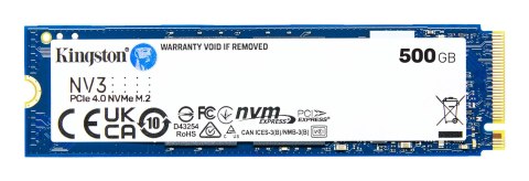 Kingston DYSK SSD 500G NV3 M.2 2280 PCIe 4.0 NVMe Kingston DYSK SSD 500G NV3 M.2 2280 PCIe 4.0 NVMe