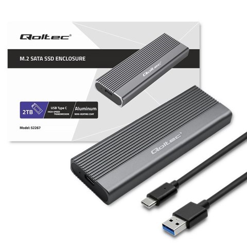 QOLTEC OBUDOWA NA DYSK SSD M.2 | SATA | NGFF | USB-C | SUPER SPEED | 2TB | SZARY QOLTEC OBUDOWA NA DYSK SSD M.2 | SATA | NGFF | USB-C | SUPER SPEED | 2TB | SZARY