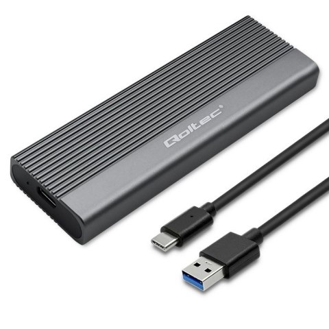 QOLTEC OBUDOWA NA DYSK SSD M.2 | SATA | NGFF | USB-C | SUPER SPEED | 2TB | SZARY QOLTEC OBUDOWA NA DYSK SSD M.2 | SATA | NGFF | USB-C | SUPER SPEED | 2TB | SZARY