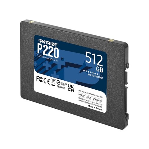 SSD PATRIOT P220 512GB SATA3 2,5" SSD PATRIOT P220 512GB SATA3 2,5"