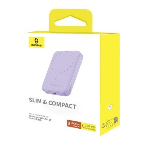 Powerbank Baseus Magnetic Mini Air 6000mAh (fiolet) Powerbank Baseus Magnetic Mini Air 6000mAh (fiolet)