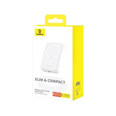 Powerbank Baseus Magnetic Mini Air Wireless 10000mAh 20W+kabel USB C-USB C (biały) Powerbank Baseus Magnetic Mini Air Wireless 10000mAh 20W+kabel USB C-USB C (biały)