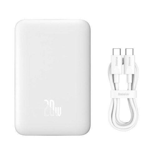 Powerbank Baseus Magnetic Mini Air Wireless 10000mAh 20W+kabel USB C-USB C (biały) Powerbank Baseus Magnetic Mini Air Wireless 10000mAh 20W+kabel USB C-USB C (biały)