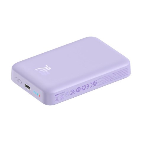 Powerbank Baseus Magnetic Mini Air Wireless 10000mAh 20W+kabel USB C-USB C (fiolet) Powerbank Baseus Magnetic Mini Air Wireless 10000mAh 20W+kabel USB C-USB C (fiolet)