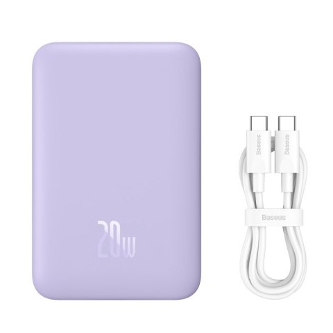 Powerbank Baseus Magnetic Mini Air Wireless 10000mAh 20W+kabel USB C-USB C (fiolet) Powerbank Baseus Magnetic Mini Air Wireless 10000mAh 20W+kabel USB C-USB C (fiolet)