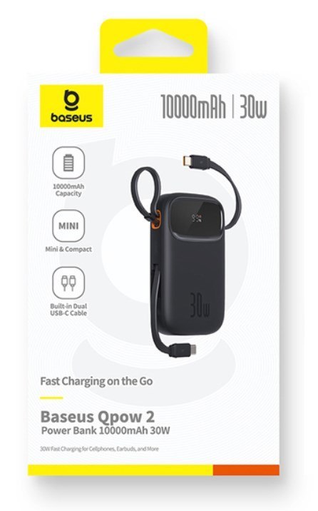 Powerbank Baseus Qpow 2 10000mAh 30W 2xUSB-C (czarny) Powerbank Baseus Qpow 2 10000mAh 30W 2xUSB-C (czarny)
