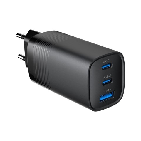 GEMBIRD SZYBKA ŁADOWARKA USB POWER DELIVERY USB TYPU C, 3X USB, 65 W, GAN CZARNA GEMBIRD SZYBKA ŁADOWARKA USB POWER DELIVERY USB TYPU C, 3X USB, 65 W, GAN CZARNA