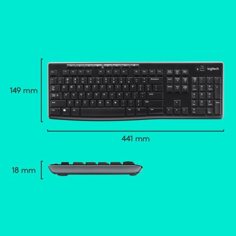 Klawiatura membranowa Logitech MK270 920-004508 (USB (Radio 2.4 GHz); kolor czarny) Klawiatura membranowa Logitech MK270 920-004508 (USB (Radio 2.4 GHz); kolor czarny)