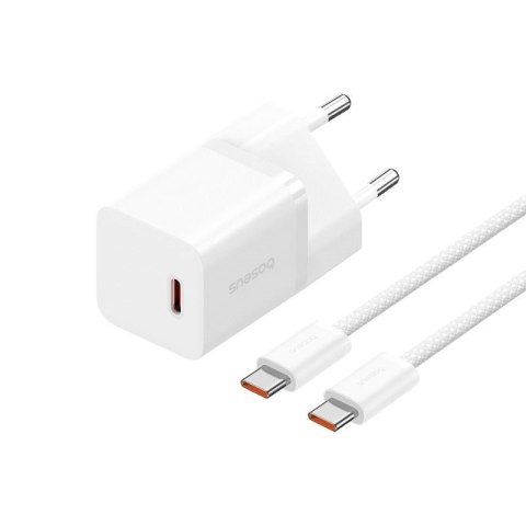 Ładowarka Baseus GaN5 mini 1C 30W EU+kabel USB-C (moon white) Ładowarka Baseus GaN5 mini 1C 30W EU+kabel USB-C (moon white)