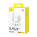 Ładowarka Baseus GaN5S 1C 20W EU (moon white)