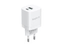 Ładowarka Havit USB-A+USB-C UC30 EU (biały)