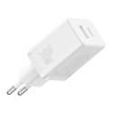 Ładowarka sieciowa Baseus Cube C+U 30W EU (moon white)