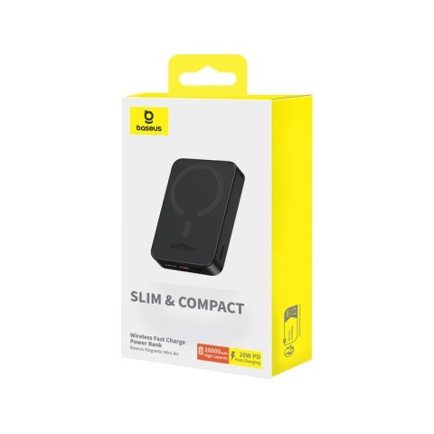 Powerbank Baseus Magnetic Mini Air Wireless 10000mAh 20W+kabel USB C-USB C (czarny) Powerbank Baseus Magnetic Mini Air Wireless 10000mAh 20W+kabel USB C-USB C (czarny)