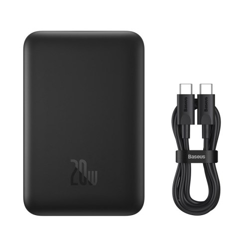 Powerbank Baseus Magnetic Mini Air Wireless 10000mAh 20W+kabel USB C-USB C (czarny) Powerbank Baseus Magnetic Mini Air Wireless 10000mAh 20W+kabel USB C-USB C (czarny)