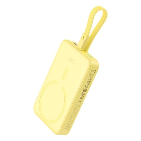 Powerbank Baseus Magnetic Mini Air Wireless 10000mAh 20W+kabel USB C-USB C (żółty) Powerbank Baseus Magnetic Mini Air Wireless 10000mAh 20W+kabel USB C-USB C (żółty)