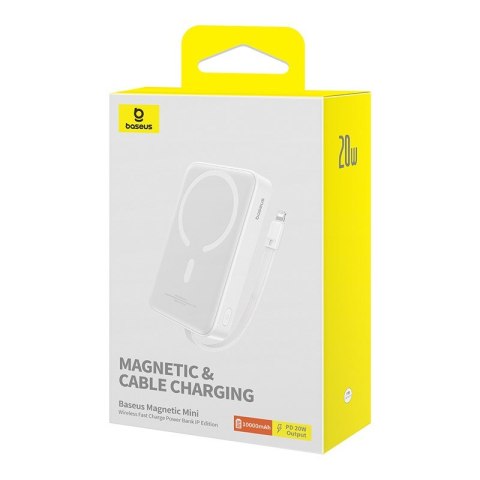 Powerbank Baseus Magnetic Mini Air Wireless 10000mAh 20W+kabel lightning (biały) Powerbank Baseus Magnetic Mini Air Wireless 10000mAh 20W+kabel lightning (biały)