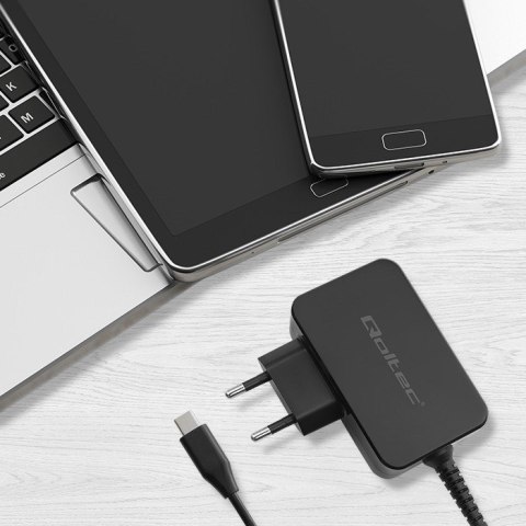 QOLTEC ŁADOWARKA GAN POWER PRO | 1XUSB-C | 65W | 5-20V | 3-3.25A | CZARNA QOLTEC ŁADOWARKA GAN POWER PRO | 1XUSB-C | 65W | 5-20V | 3-3.25A | CZARNA