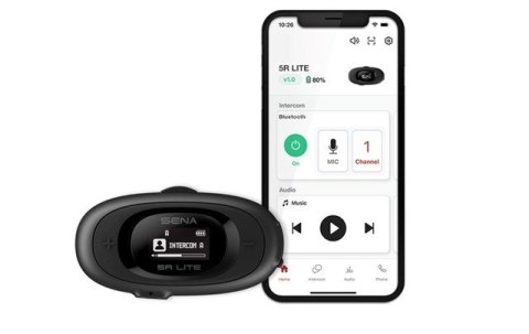 Interkom motocyklowy Sena 5R-01D 5R Lite Bluetooth 5.1 700m z wyświetlaczem LCD i uniwersalnym zestawem mikrofonów na 2 kaski Interkom motocyklowy Sena 5R-01D 5R Lite Bluetooth 5.1 700m z wyświetlaczem LCD i uniwersalnym zestawem mikrofonów na 2 kaski
