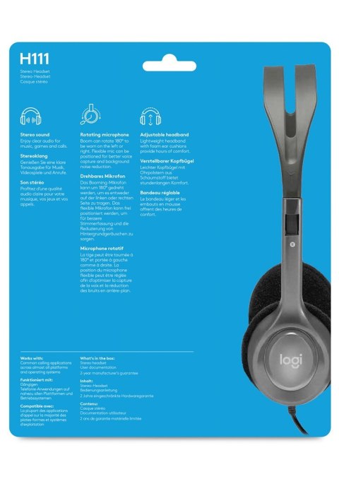 Słuchawki Logitech H111 981-0005939 (kolor szary Słuchawki Logitech H111 981-0005939 (kolor szary