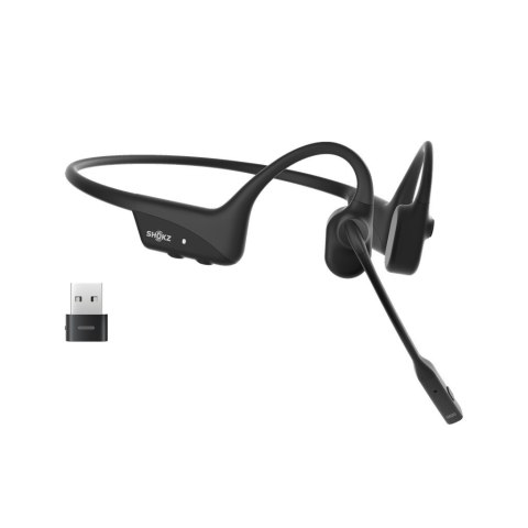 Słuchawki bezprzewodowe kostne Shokz OpenComm2 USB-C + adapter USB-C czarne Słuchawki bezprzewodowe kostne Shokz OpenComm2 USB-C + adapter USB-C czarne