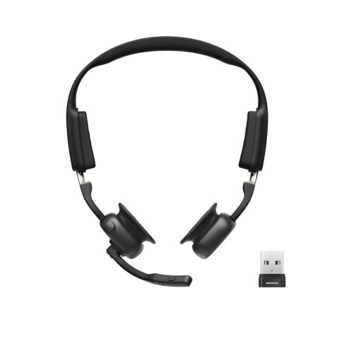 Słuchawki bezprzewodowe kostne Shokz OpenMeet mic-ANC USB-C + adapter USB-A czarne Słuchawki bezprzewodowe kostne Shokz OpenMeet mic-ANC USB-C + adapter USB-A czarne