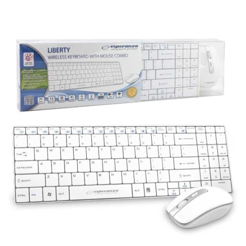 Zestaw klawiatura + mysz Esperanza EK122W (USB 2.0; kolor biały; laserowa) Zestaw klawiatura + mysz Esperanza EK122W (USB 2.0; kolor biały; laserowa)