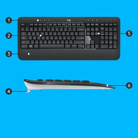 Zestaw klawiatura + mysz membranowa Logitech MK540 920-008685 (USB; kolor czarny; optyczna; 1000 DPI) Zestaw klawiatura + mysz membranowa Logitech MK540 920-008685 (USB; kolor czarny; optyczna; 1000 DPI)