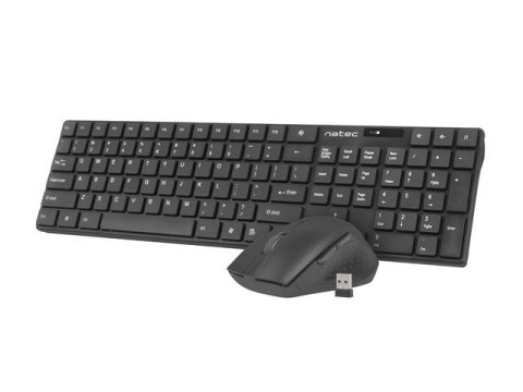 Zestaw klawiatura + mysz membranowa NATEC Stingray NZB-1440 (USB (Radio 2.4 GHz); (US); kolor czarny; optyczna; 1600 DPI, 800 DP Zestaw klawiatura + mysz membranowa NATEC Stingray NZB-1440 (USB (Radio 2.4 GHz); (US); kolor czarny; optyczna; 1600 DPI, 800 DP