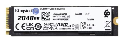 Dysk SSD Kingston KC3000 (2TB; M.2 2280; PCIe 4.0 x4 NVMe; SKC3000D/2048G) Dysk SSD Kingston KC3000 (2TB; M.2 2280; PCIe 4.0 x4 NVMe; SKC3000D/2048G)