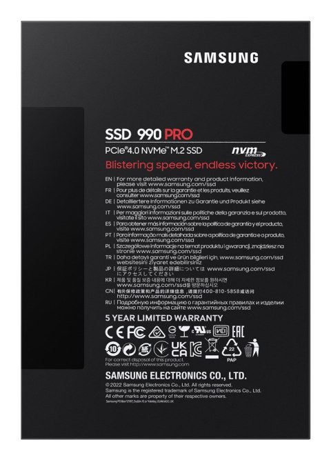 Dysk SSD Samsung 990 PRO PCle 4.0 NVMe M.2 1TB Dysk SSD Samsung 990 PRO PCle 4.0 NVMe M.2 1TB
