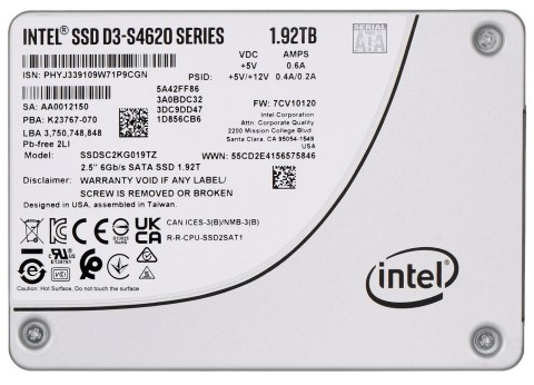 Dysk SSD Solidigm (Intel) S4620 1.92TB SATA 2.5" SSDSC2KG019TZ01 (DWPD up to 4) Dysk SSD Solidigm (Intel) S4620 1.92TB SATA 2.5" SSDSC2KG019TZ01 (DWPD up to 4)